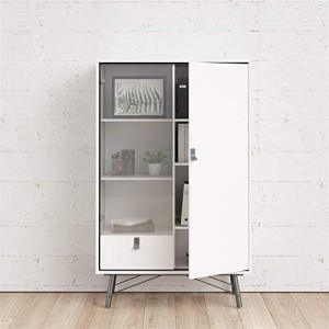 فترينة لون ابيض China cabinet 1 door + 1 g
