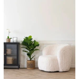 Setubal Lounge chair, artificial fur, offwhite, كرسي صالون