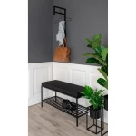 بوف معدن Vita Bench - Bench with cushion and shelf, black wi