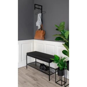 بوف معدن Vita Bench - Bench with cushion and shelf, black wi