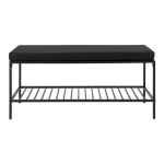 بوف معدن Vita Bench - Bench with cushion and shelf, black wi