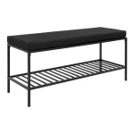بوف معدن Vita Bench - Bench with cushion and shelf, black wi