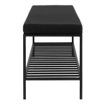 بوف معدن Vita Bench - Bench with cushion and shelf, black wi