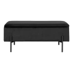 بوف تخزين Watford Bench - Bench in velvet with storage, blac