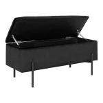 بوف تخزين Watford Bench - Bench in velvet with storage, blac