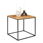 Vita Side Table Side table, oak look, black frame 45x45x45 cm طاولة جانبية