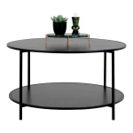 Vita Coffee Table Coffee table, travertin look, black frame 90x60x45 cm طاولة ضيافة