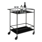 Vita Bar Trolley Bar trolley, 2 white shelves, white frame 68x40x79 cm عربة تقديم لون اسود