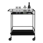 Vita Bar Trolley Bar trolley, 2 white shelves, white frame 68x40x79 cm عربة تقديم لون اسود