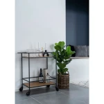 Vita Bar Trolley Bar trolley, 2 white shelves, white frame 68x40x79 cm عربة تقديم لون خشبي