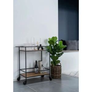 Vita Bar Trolley Bar trolley, 2 white shelves, white frame 68x40x79 cm عربة تقديم لون خشبي
