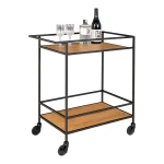 Vita Bar Trolley Bar trolley, 2 white shelves, white frame 68x40x79 cm عربة تقديم لون خشبي