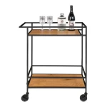 Vita Bar Trolley Bar trolley, 2 white shelves, white frame 68x40x79 cm عربة تقديم لون خشبي