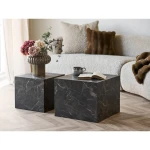 Prague Coffee Table Coffee table, marble look, brown طاولة ضيافة  set of 2