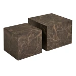 Prague Coffee Table Coffee table, marble look, brown طاولة ضيافة  set of 2