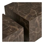 Prague Coffee Table Coffee table, marble look, brown طاولة ضيافة  set of 2