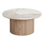 Athens Coffee Table Coffee table, white/dark brown ø80x40 cm طاولة ضيافة