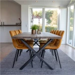 طاولة أكل من الخشب الطبيعي مع 6 كراسي Montpellier Dining Table with 6 montpellier dinner chairs
