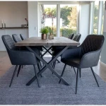 طاولة أكل من الخشب الطبيعي مع 6 كراسي Montpellier Dining Table with 6 montpellier dinner chairs