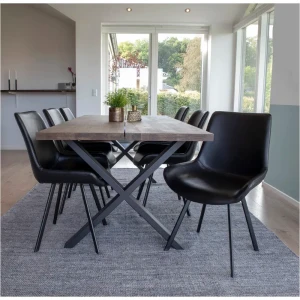 طاولة أكل من الخشب الطبيعي مع 6 كراسي Montpellier Dining Table with 6 montpellier dinner chairs