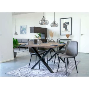 طاولة أكل خشب طبيعي مع 4 كراسي - Toulon Dining Table with 4 montpellier dining chairs