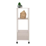 Torres Metal Cart Metal Cart, steel, sand, 3 shelves 35x35x100 cm طاولة جانبية متحركة