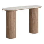 Athens Console Table Console table, ceramic table top, white, dark brown 40x120x78 cm  كونسول