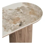 Athens Console Table Console table, ceramic table top, white, dark brown 40x120x78 cm  كونسول