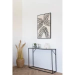 Vita Console Tabl  Console table, 1 shelf, travertine look, black frame 110x26x80 cm كونسول