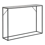 Vita Console Tabl  Console table, 1 shelf, travertine look, black frame 110x26x80 cm كونسول