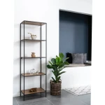 Vita shelf Oval shelf, 4 shelves, black, black frame 85x36x111 cm ارفف خشبية
