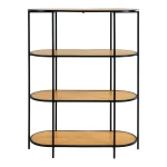 طاولة مدخل Vita shelf - Oval shelf, 4 shelves, oak look, bla