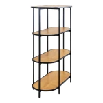 طاولة مدخل Vita shelf - Oval shelf, 4 shelves, oak look, bla