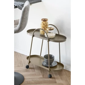 Empoli Bar Trolley Bar trolley, 2 shelves, steel, brown 27,5x60x64 cm عربة تقديم