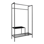 Vita Wardrobe Wardrobe, 2 shelves, black, black frame 101x38x170 cm علاقة ملابس