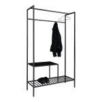 Vita Wardrobe Wardrobe, 2 shelves, black, black frame 101x38x170 cm علاقة ملابس