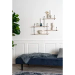 Harlem Wall Shelf Wall Shelf, 4 wood shelves, black frame 99x17,5x62 cm