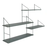 Harlem Wall Shelf Wall Shelf, 4 green shelves, green frame 99x17,5x62 cm