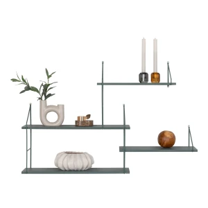 Harlem Wall Shelf Wall Shelf, 4 green shelves, green frame 99x17,5x62 cm