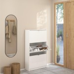 Shoes Shoe cabinet w. 3 tilting doors and 2 layer دولاب أحذية