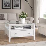 طاولة ضيافة سطح زجاج IDAN?S coffee table, white, 80x80 cm