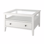 طاولة ضيافة سطح زجاج IDAN?S coffee table, white, 80x80 cm
