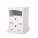 كمدينو أبيض Paris Nightstand White White