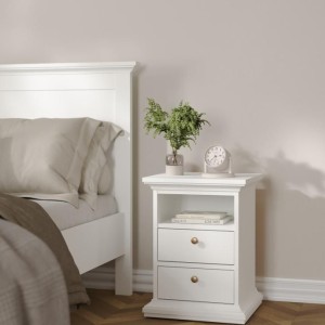 كمدينو أبيض Paris Nightstand White White