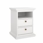 كمدينو أبيض Paris Nightstand White White