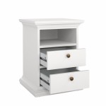 كمدينو أبيض Paris Nightstand White White