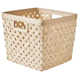 سلة خيزران  VAXTHUSbasket, birch, 30x30x28 cm