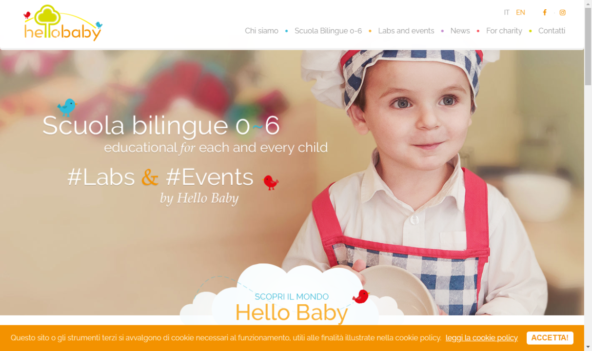 Homepage sito Hello Baby