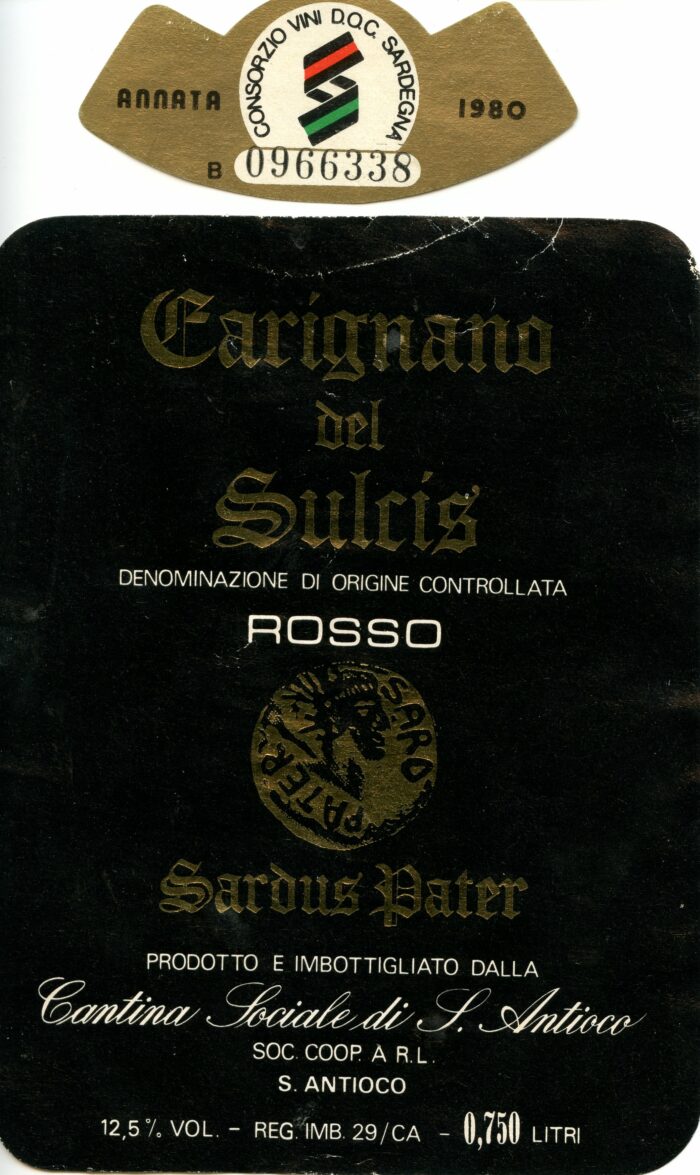 Carignano del Sulcis - 1980 - Cantina Sociale S. Antioco