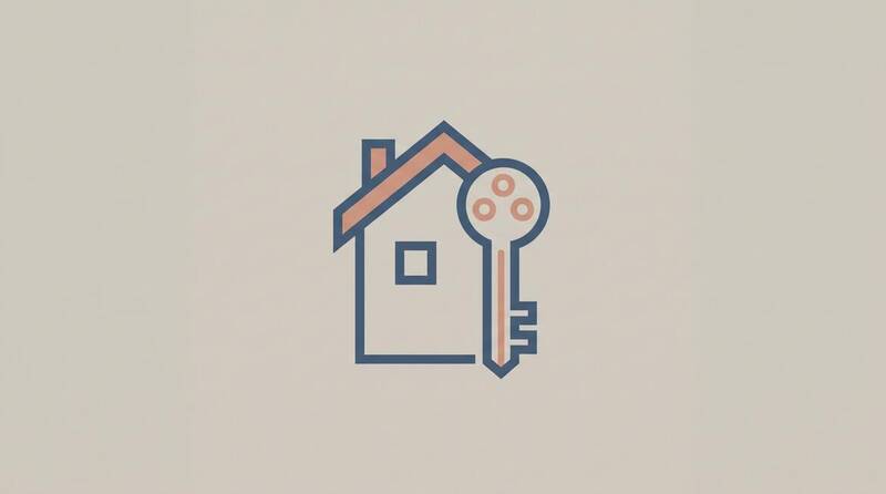 Immagine che rappresenta una casa con una chiave stilizzata